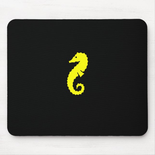 Ocean Glow_Yellow Seahorse Mouse Pad (Front)