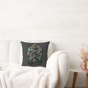 Ocean Grave Kraken Anchor Dark Fantasy Cushion