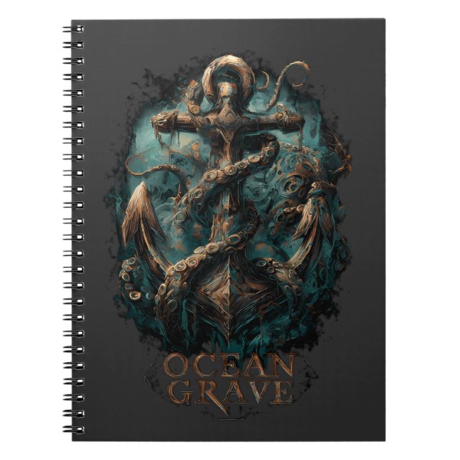 Ocean Grave Kraken Anchor Dark Fantasy  Notebook (Front)