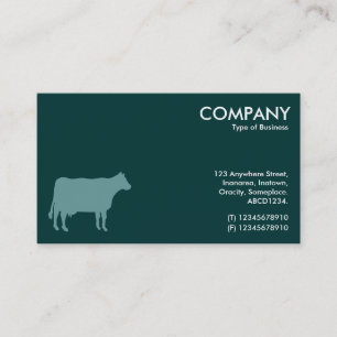 Ocean Green Cow Symbol - Dark Green 003333 Business Card