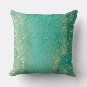 Ocean green golden marble cushion
