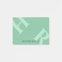 Ocean Green & Mint Tilted Initials & Name