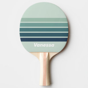 Ocean Green Nostalgic Across Striping with Name Ping Pong Paddle