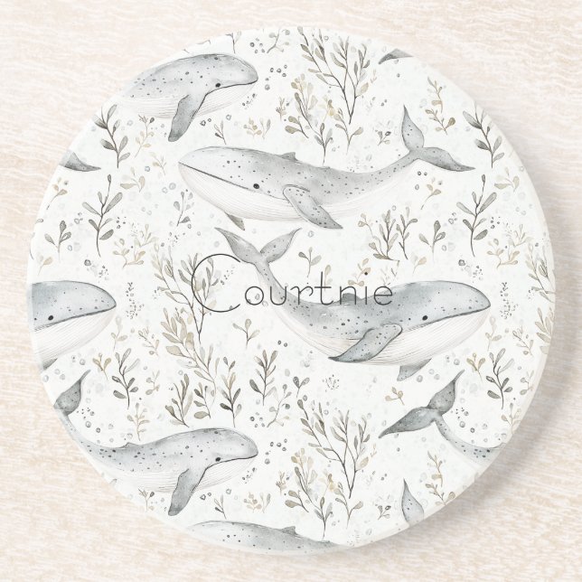 Ocean Grey Whales Coaster (Front)