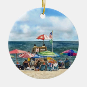 Ocean Grove NJ – Beach Off Embury Avenue Ceramic Tree Decoration