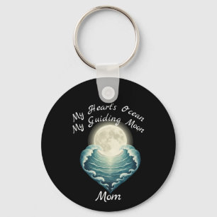 Ocean Heart Guiding Moon Mom Key Ring