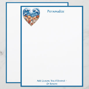 Ocean Heart Waves Seashells – Coastal Personalise