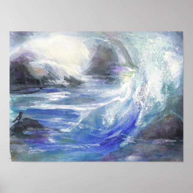 Ocean high waves poster (Front)