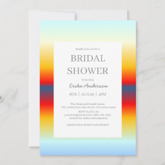 Ocean Horizon Colourful Bridal Shower Invitation