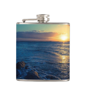 Ocean Horizon Sunset Hip Flask
