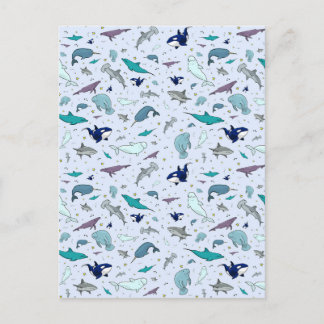 Ocean in Blue Postcard