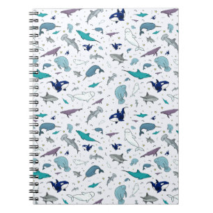 Ocean in Blue Spiral Notebook