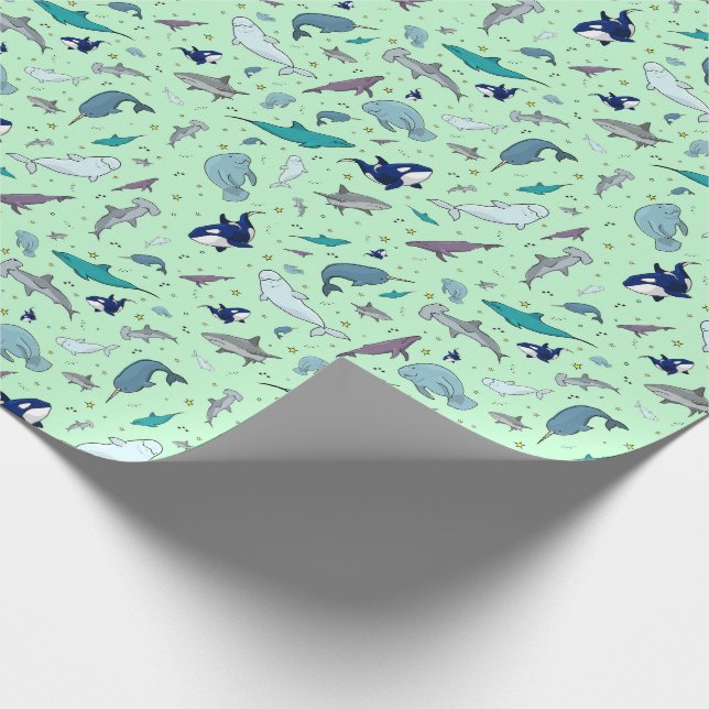 Ocean in Green Wrapping Paper (Corner)