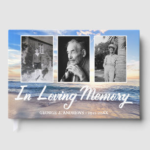 Ocean In Loving Memory Photo Collage Guest Book