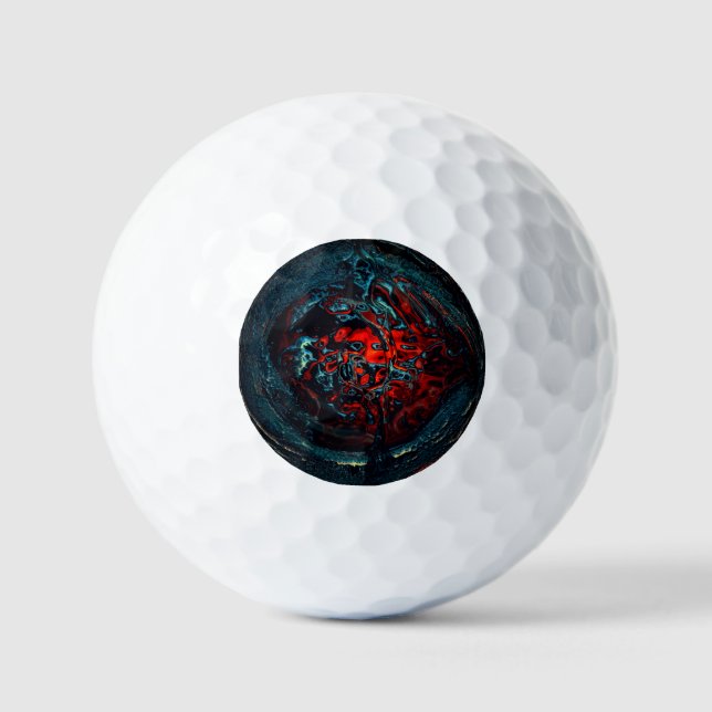 Ocean Inferno Red Glow Golf Balls (Front)
