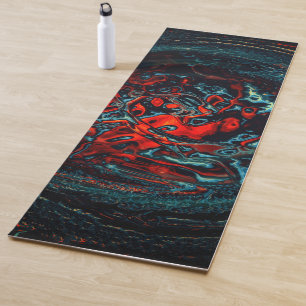 Ocean Inferno Red Glow Yoga Mat