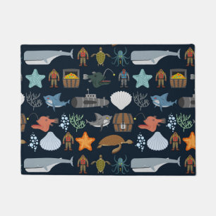 Ocean Inhabitants Pattern 1 Doormat
