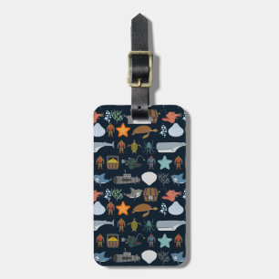 Ocean Inhabitants Pattern 1 Luggage Tag