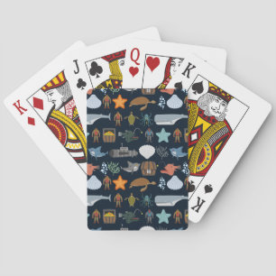 Ocean Inhabitants Pattern 1 Playing Cards