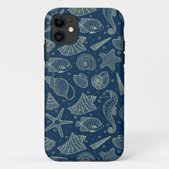 Ocean Inhabitants Pattern 2 Case-Mate iPhone Case (Back)