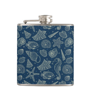 Ocean Inhabitants Pattern 2 Hip Flask