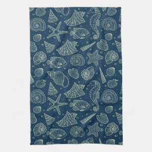 Ocean Inhabitants Pattern 2 Tea Towel