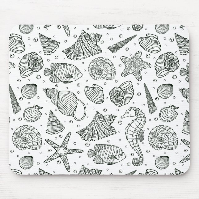 Ocean Inhabitants Pattern 3 Mouse Pad (Front)