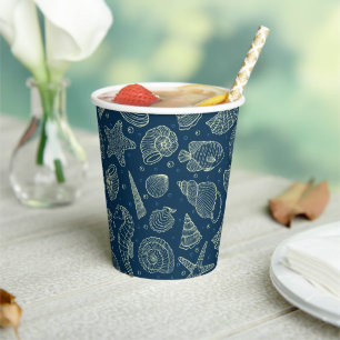 Ocean Inhabitants Pattern Paper Cups