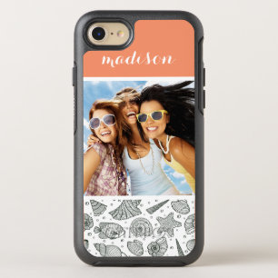 Ocean Inhabitants Pattern   Your Photo & Name OtterBox Symmetry iPhone 8/7 Case