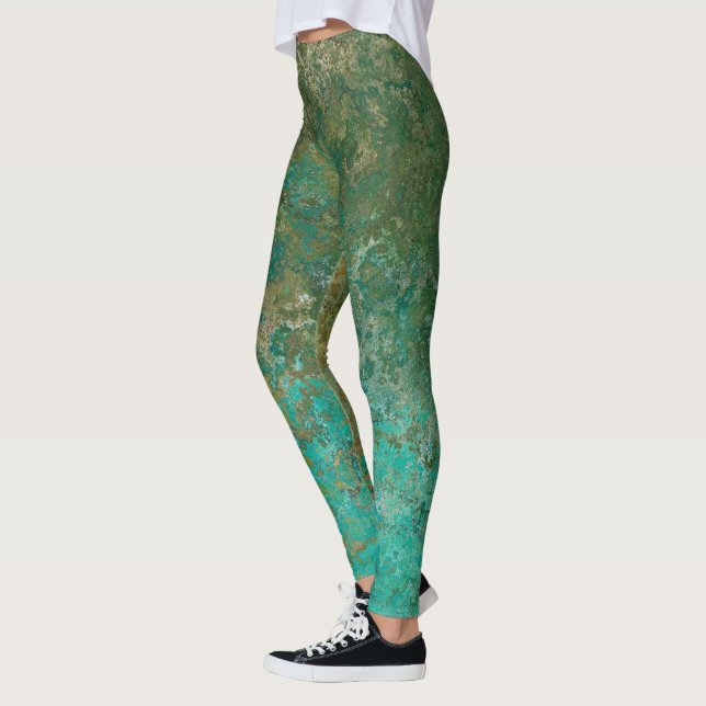 Ocean Inspired Alcohol Ink Abstract Leggings (Left)