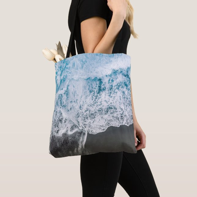Ocean-Inspired Beach Vibes Tote Bag (Close Up)