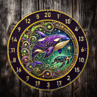 Ocean-Inspired Orca Dartboard Wall Accent