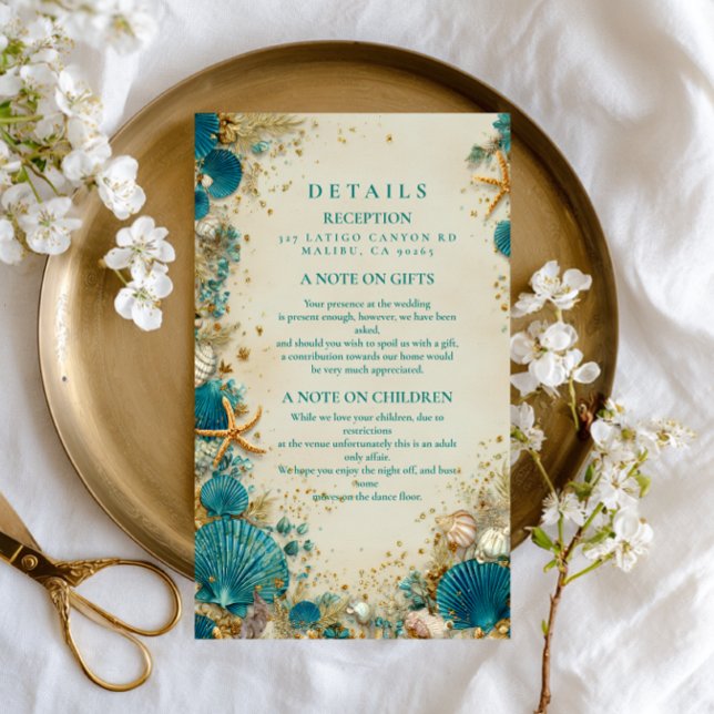 Ocean Inspired Seashell Wedding Enclosure Card (Creator Uploaded)