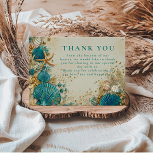 Ocean Inspired Seashell Wedding Thank You Card