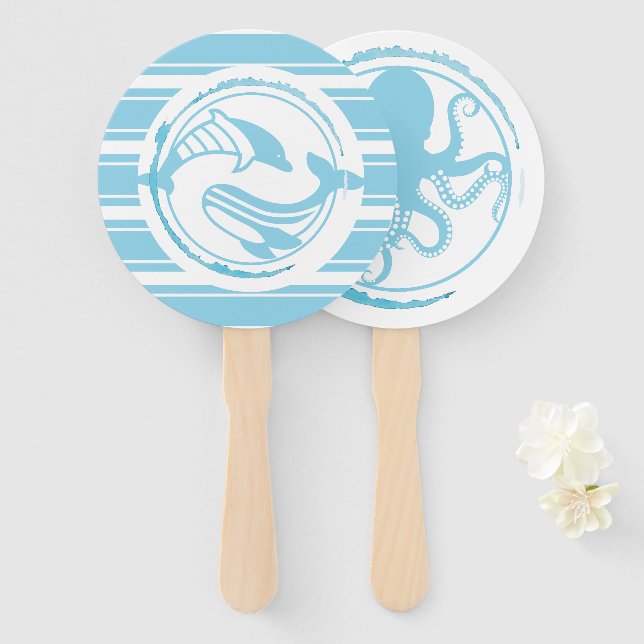 Ocean is my favourite  hand fan (Front and Back)