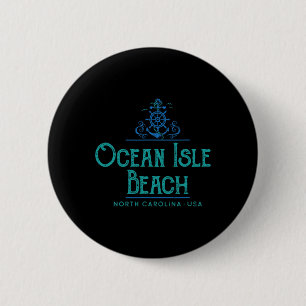 Ocean Isle Beach North Carolina Nautical Design 6 Cm Round Badge
