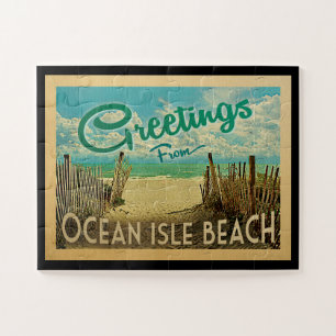 Ocean Isle Beach Vintage Travel Jigsaw Puzzle
