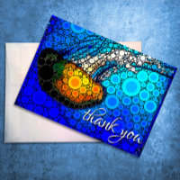 Ocean jellyfish photo circle art thank you card