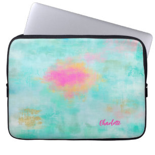 Ocean Joyride - Blue Turquoise Abstract Art Laptop Sleeve