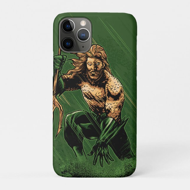 Ocean King Trident Warrior Dynamic Comic Art Case-Mate iPhone Case (Back)