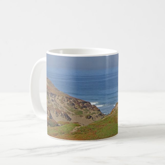 Ocean Landscape Photo Pacific Coast Beach Coffee Mug (Front Left)
