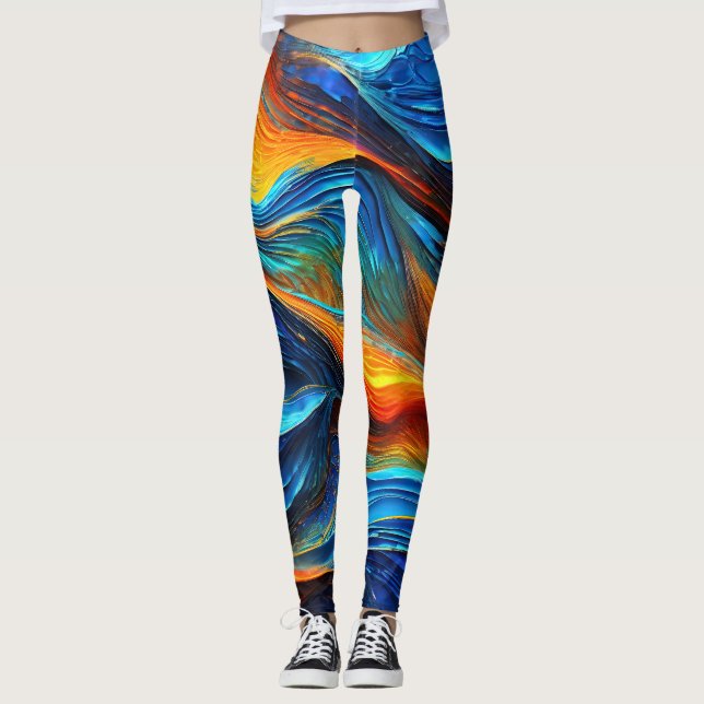 Ocean Lava "Pyroquatic" Leggings (Front)