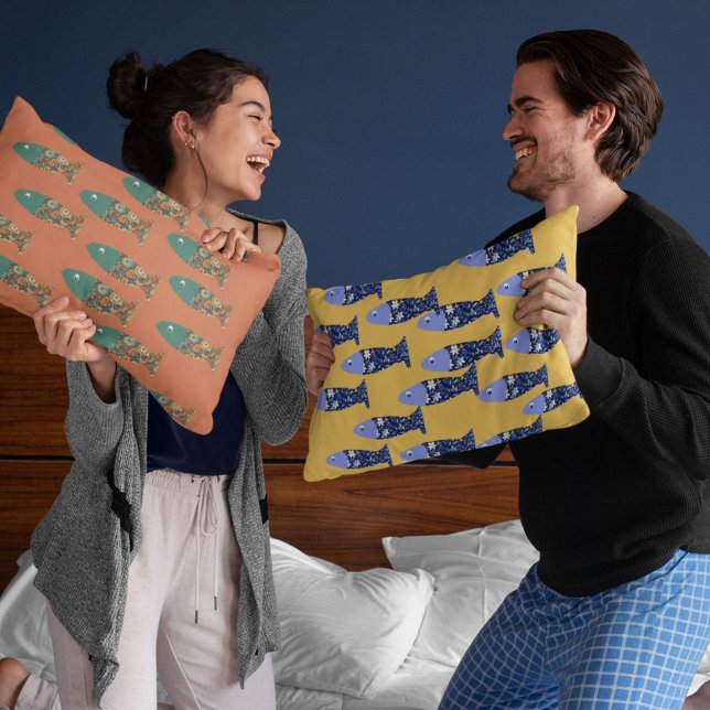 Ocean life, beach house, fish lover decorative cushion (Creator Uploaded)