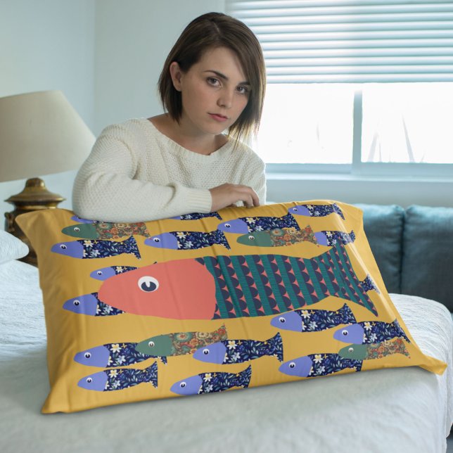 Ocean life, beach house, fish lover decorative cushion (Creator Uploaded)