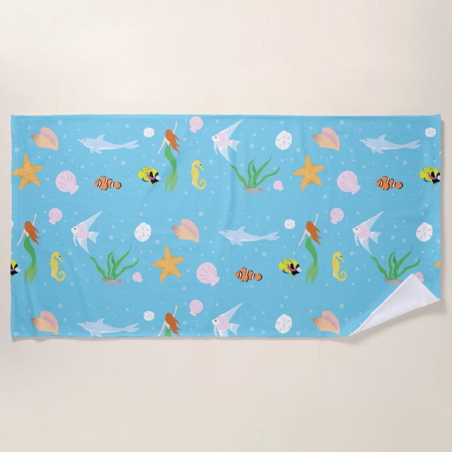 Ocean Life Beach Towel (Front)
