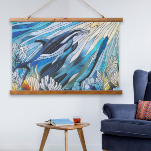 Ocean Life - Digital Art Mosaic Hanging Tapestry