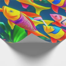 Ocean life fish corals summer vibes Wrapping Paper