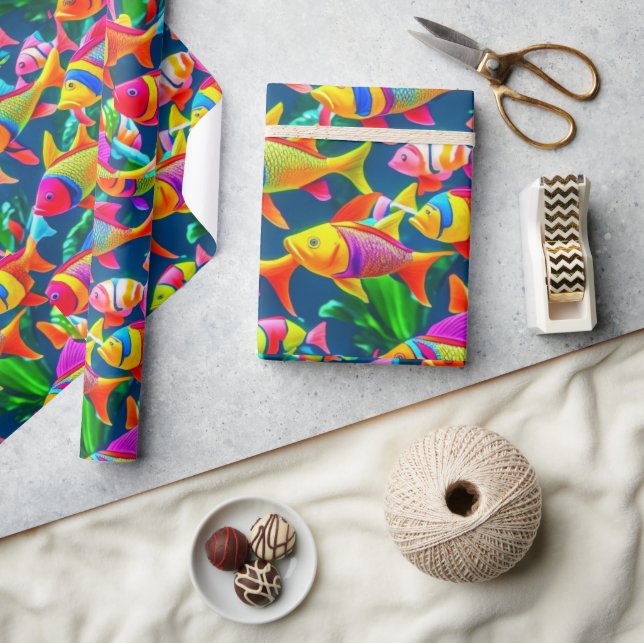 Ocean life fish corals summer vibes Wrapping Paper (Crafts)
