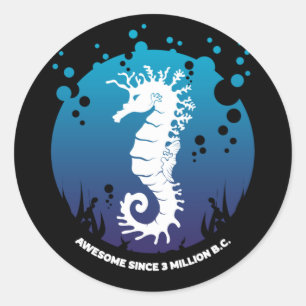 Ocean Life Graphic Design - Seahorses Classic Round Sticker
