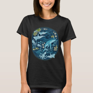 Ocean life in turquoise T-Shirt